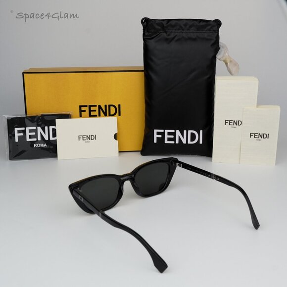Fendi Women Sunglasses Black Grey Pattern Cat Eye FE40089I 72U FOLDING BRAND NEW main image 2
